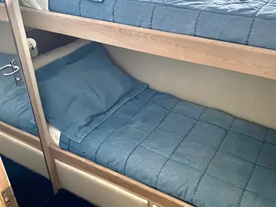 Cabin on Tipejyas, a Gulet Hatteras 50 Convertible motorboat at Athens, Greece