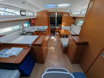 Salon of Negroni, a Jeanneau Sun Odyssey 440 sailboat at Athens, Greece