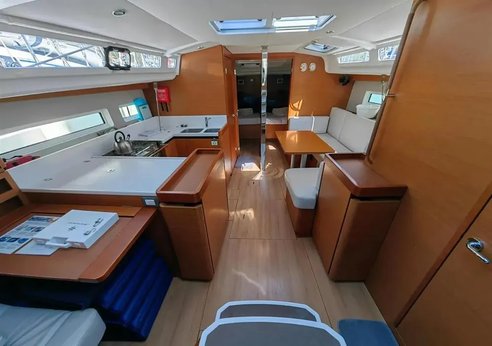 Salon of Negroni, a Jeanneau Sun Odyssey 440 sailboat at Athens, Greece