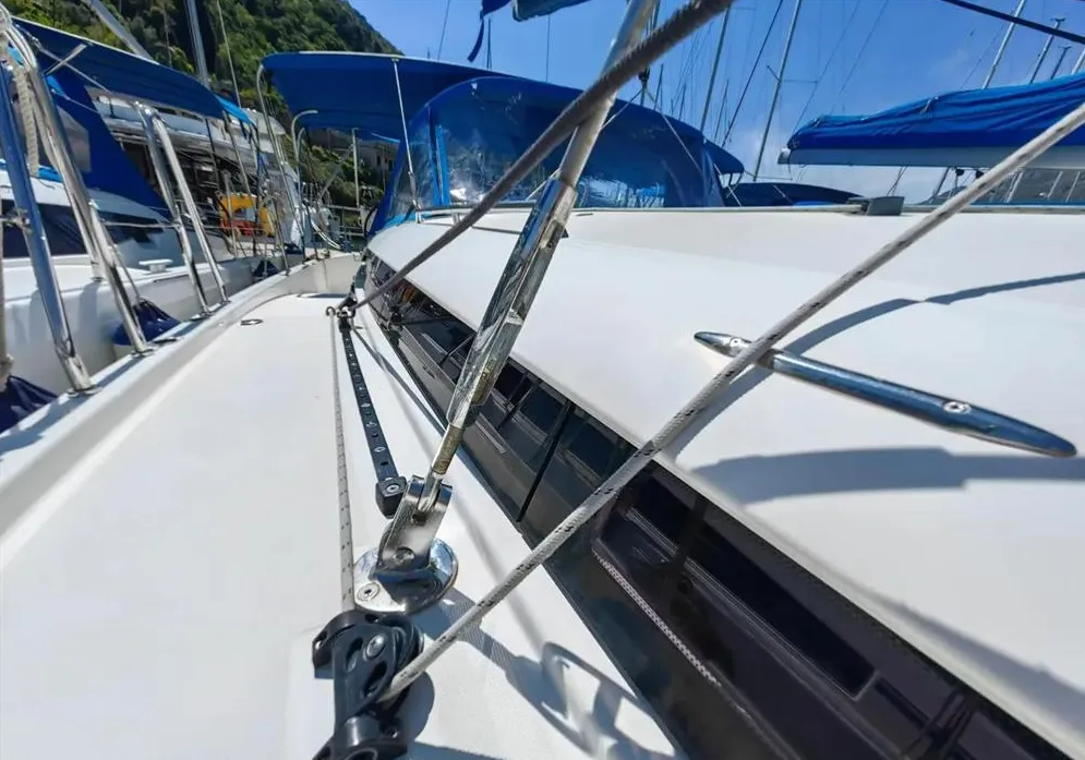 Deck of Negroni, a Jeanneau Sun Odyssey 440 sailboat at Athens, Greece