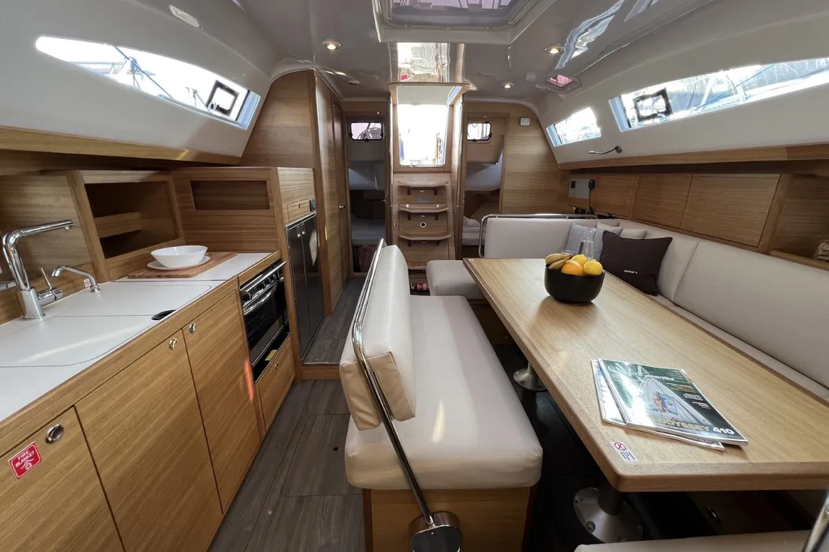 Cabin on Polaris, a Elan Impression 45.1 sailboat at Grad Pula, Croatia