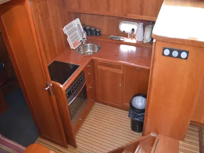 Galley of De Drait Classicline 1300, a motorboat at Drachten, Netherlands