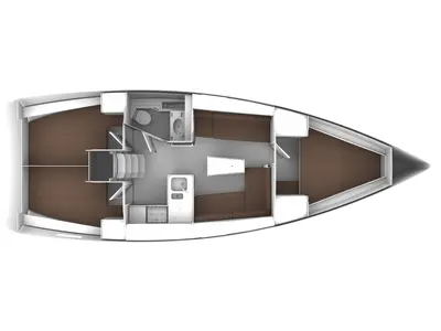 Cockpit of ALANI, a Bavaria Cruiser 37 sailboat at Trget, Croatia