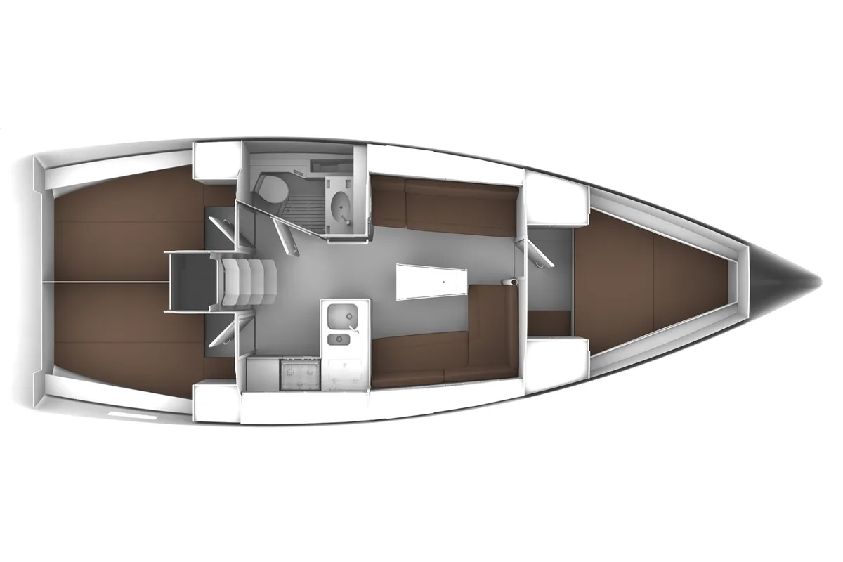 Cockpit of ALANI, a Bavaria Cruiser 37 sailboat at Trget, Croatia