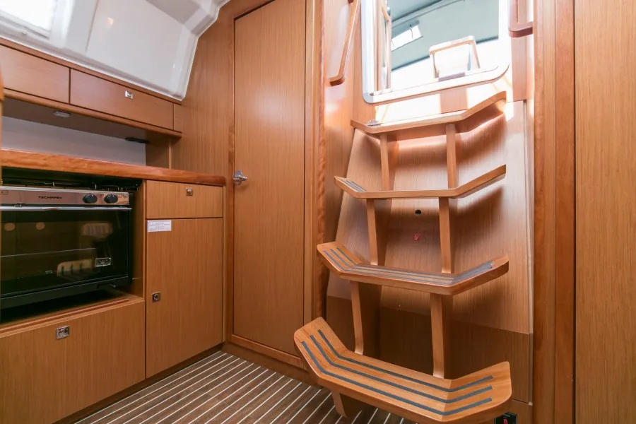 Cabin on ALANI, a Bavaria Cruiser 37 sailboat at Trget, Croatia