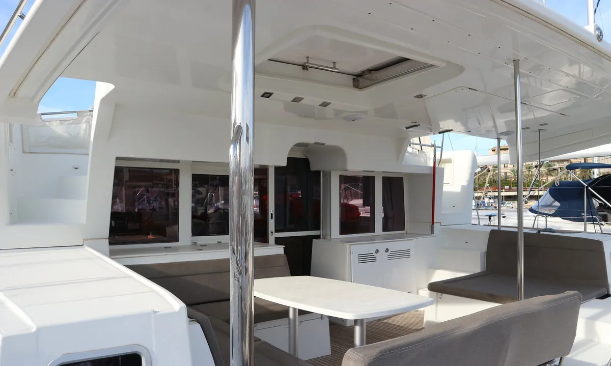 Deck of Philea, a Lagoon 450 catamaran at Palma de Mallorca, Spain
