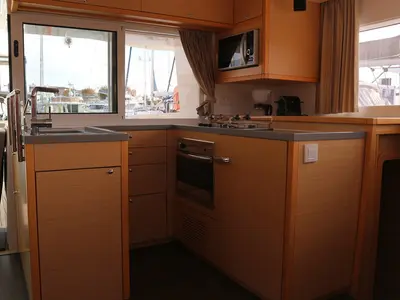 Galley of Philea, a Lagoon 450 catamaran at Palma de Mallorca, Spain