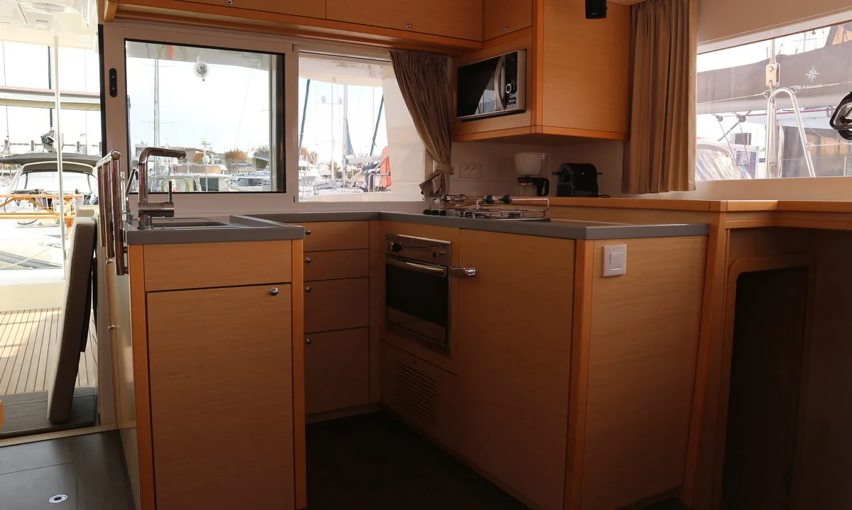 Galley of Philea, a Lagoon 450 catamaran at Palma de Mallorca, Spain