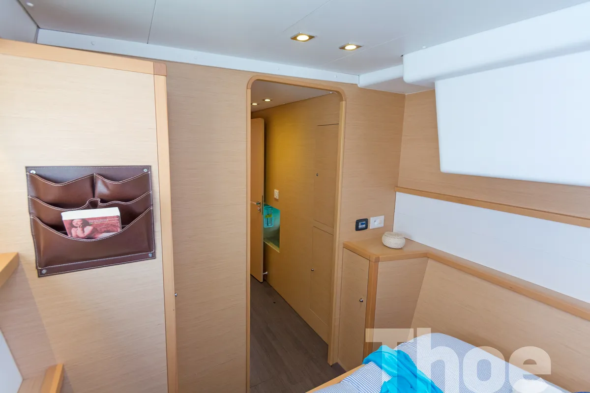 Cabin on Thoe, a Lagoon 450 Fly catamaran at Kos, Greece