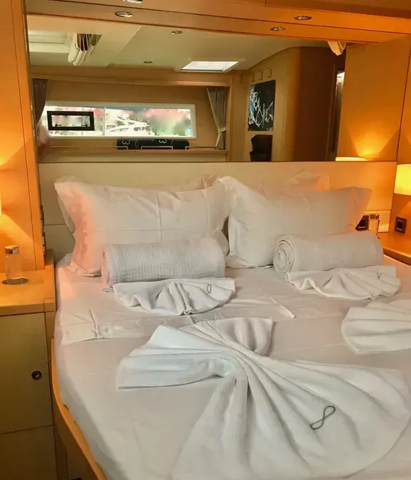 Cabin on Reverie Infinie, a Lagoon 620 catamaran at Roche Caiman, Seychelles