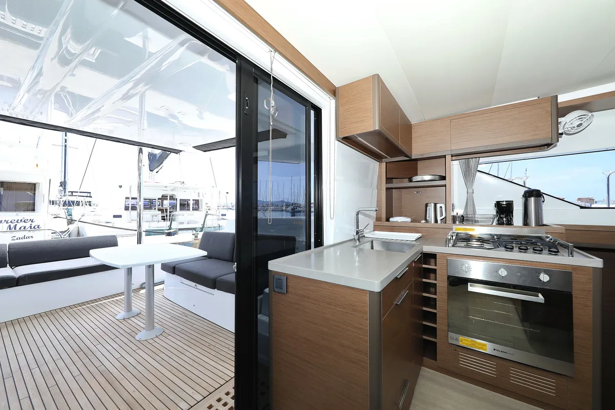 Galley of HIGH LIFE, a Lagoon 50 catamaran at Sukošan, Croatia