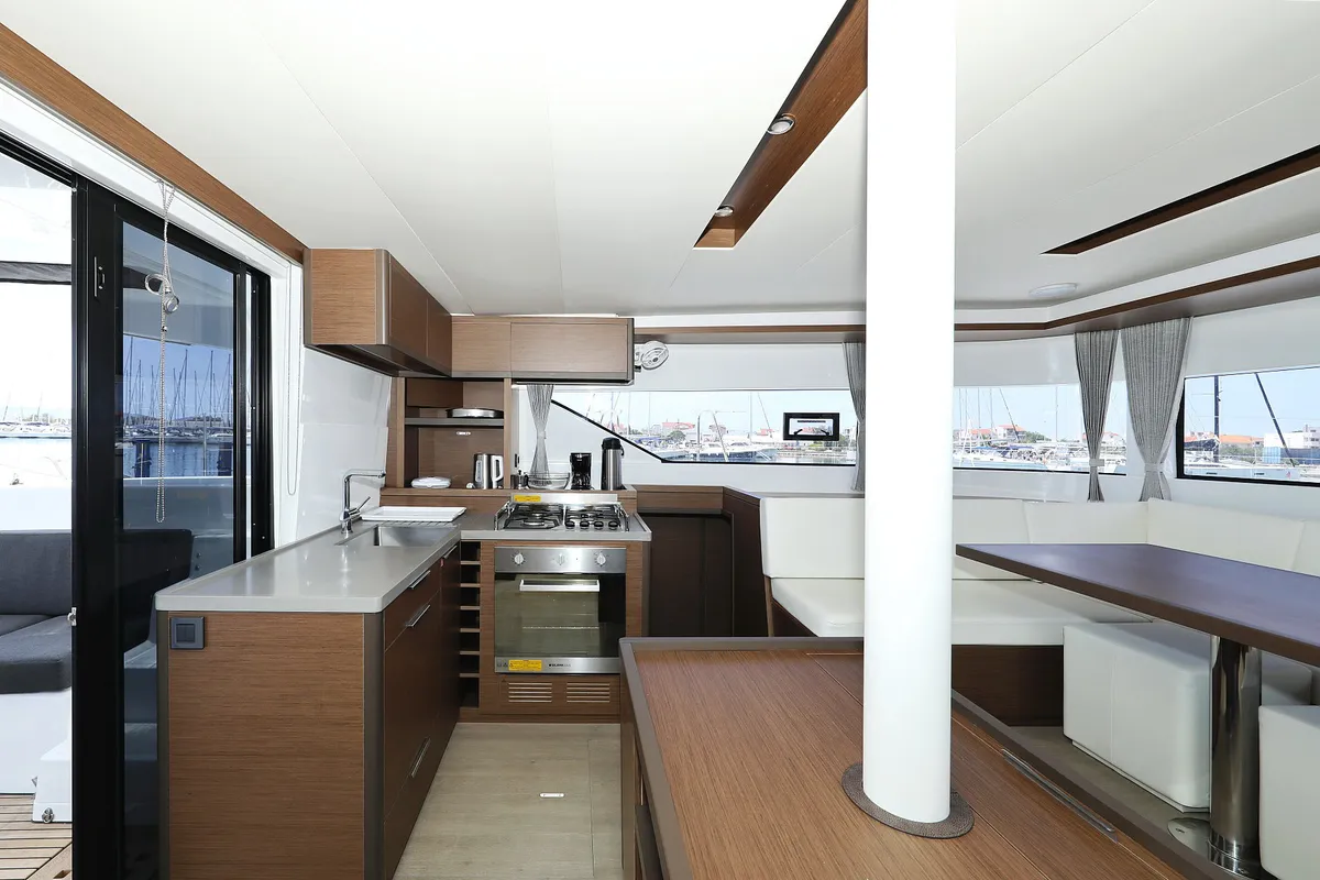 Galley of HIGH LIFE, a Lagoon 50 catamaran at Sukošan, Croatia