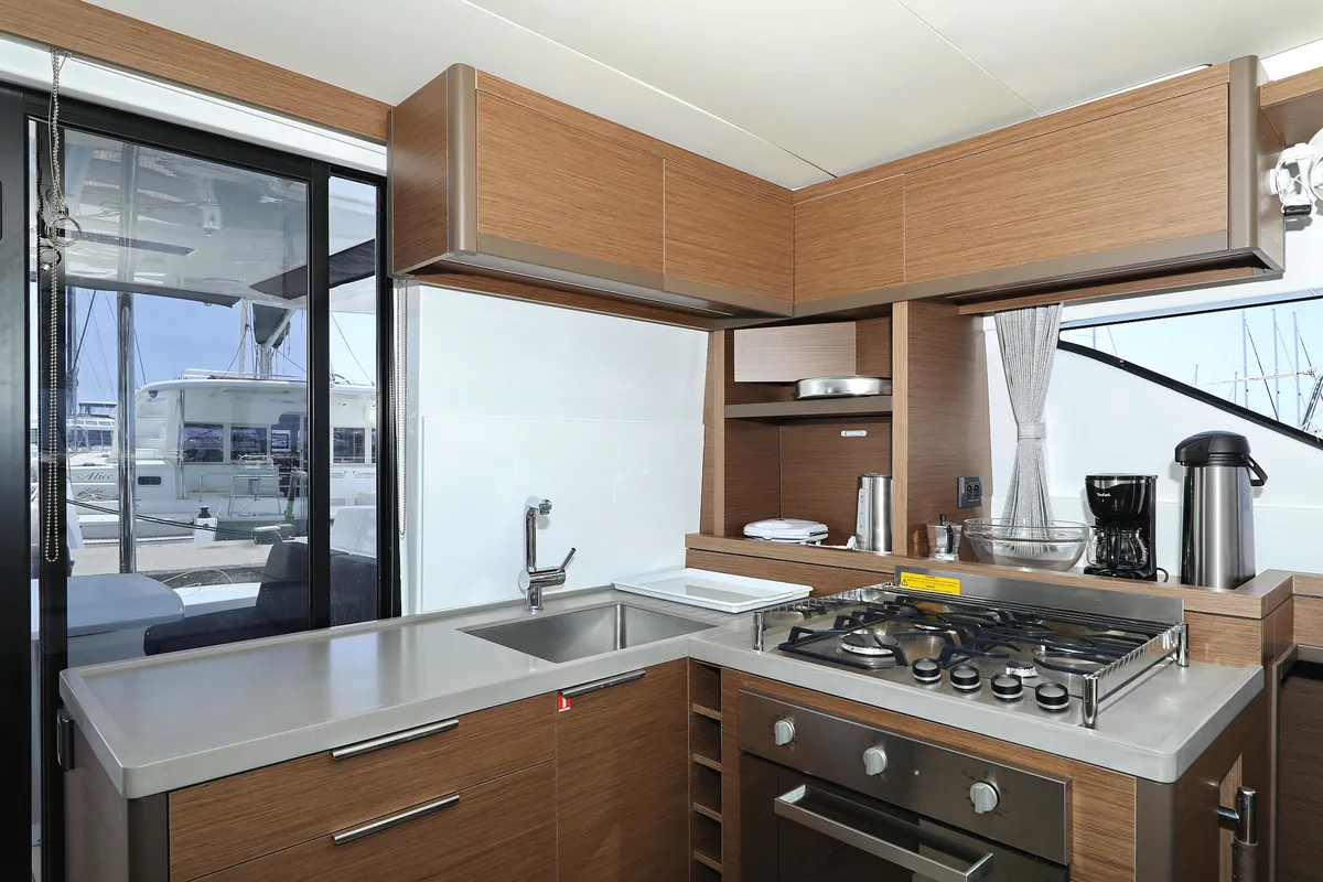 Galley of HIGH LIFE, a Lagoon 50 catamaran at Sukošan, Croatia