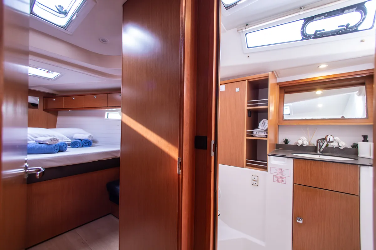 Head on Pandora, a Bavaria Cruiser 51 sailboat at Athens, Greece