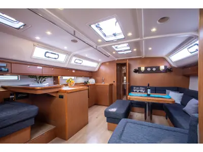 Salon of Pandora, a Bavaria Cruiser 51 sailboat at Athens, Greece