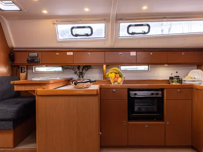 Galley of Pandora, a Bavaria Cruiser 51 sailboat at Athens, Greece