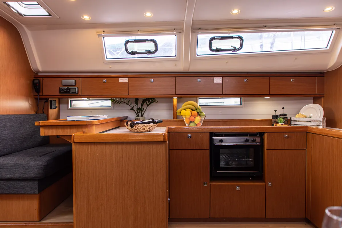 Galley of Pandora, a Bavaria Cruiser 51 sailboat at Athens, Greece