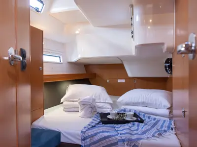 Cabin on Pandora, a Bavaria Cruiser 51 sailboat at Athens, Greece