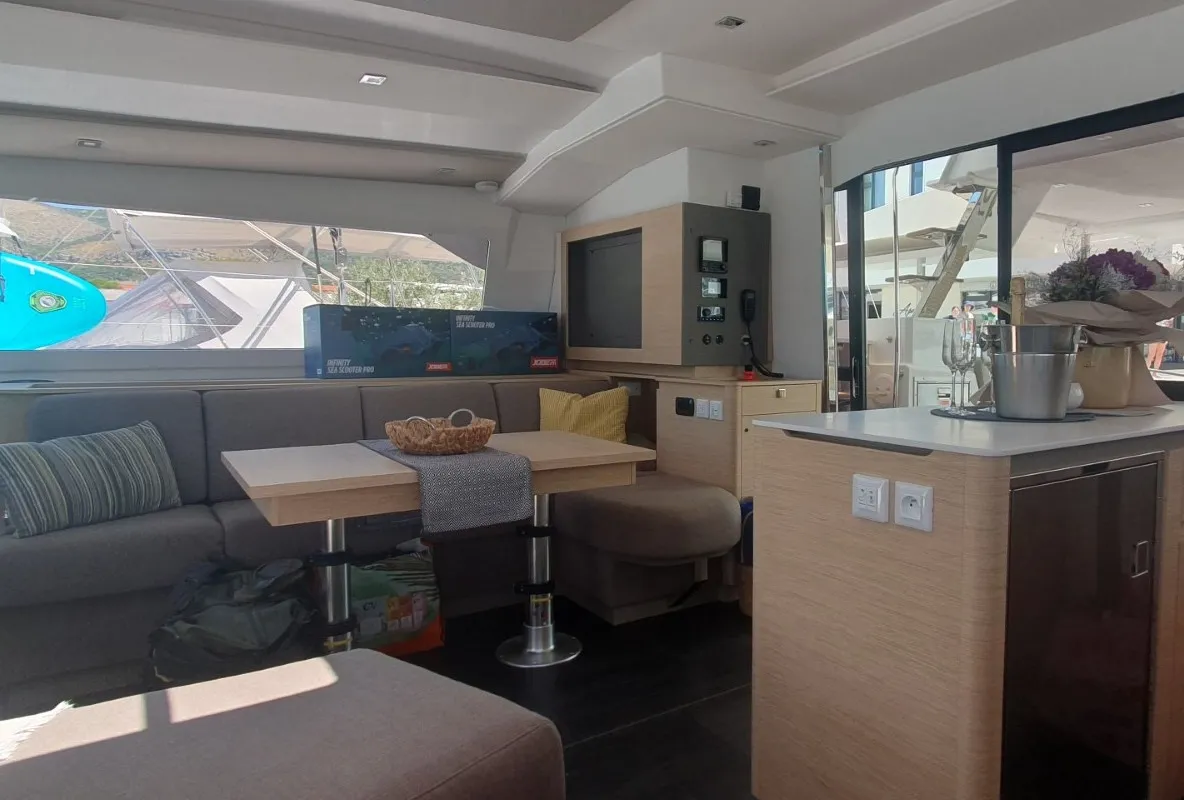 SUNRISE, a Fountaine Pajot Aura 51 catamaran at Seget Donji, Croatia