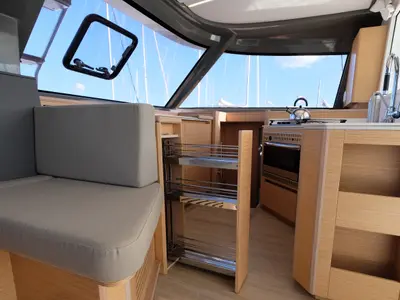 Galley of Grelots, a Nautitech 40 Open catamaran at Hyères, France