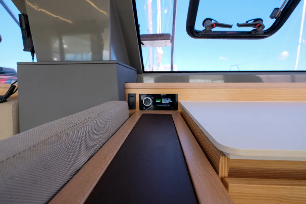 Salon of Grelots, a Nautitech 40 Open catamaran at Hyères, France