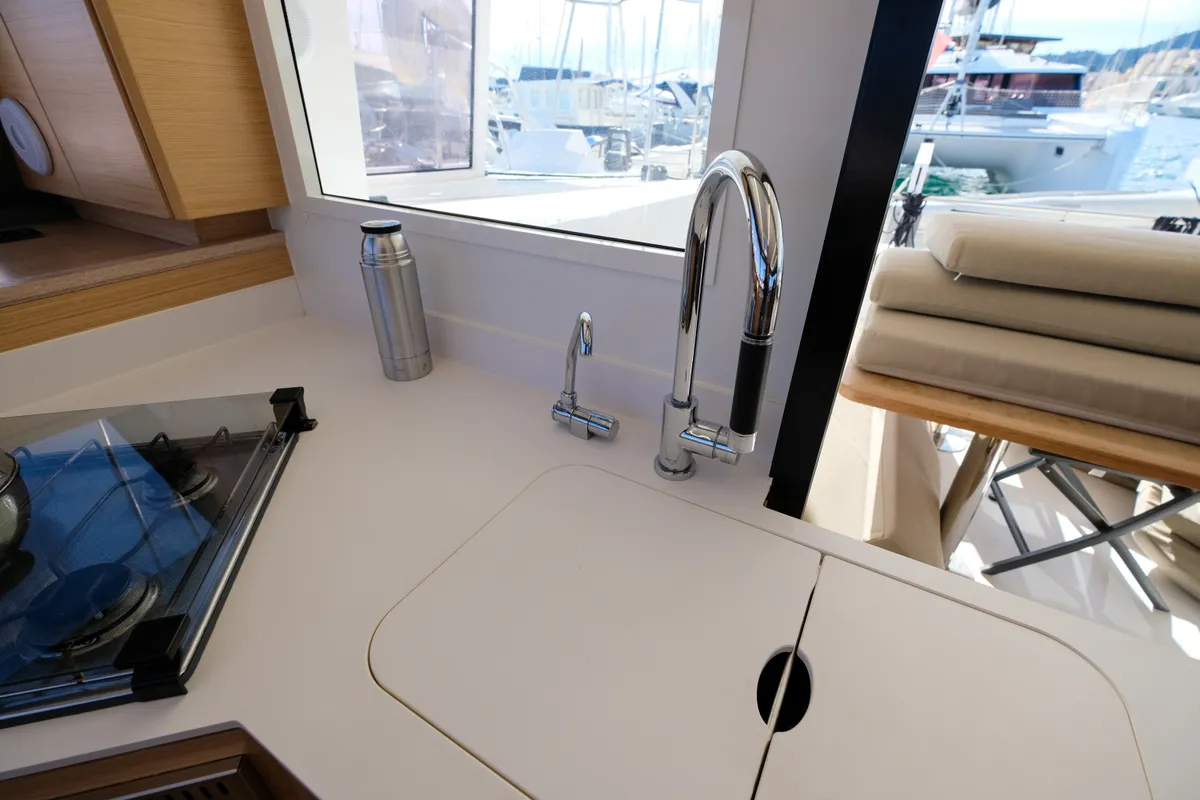 Galley of Grelots, a Nautitech 40 Open catamaran at Hyères, France