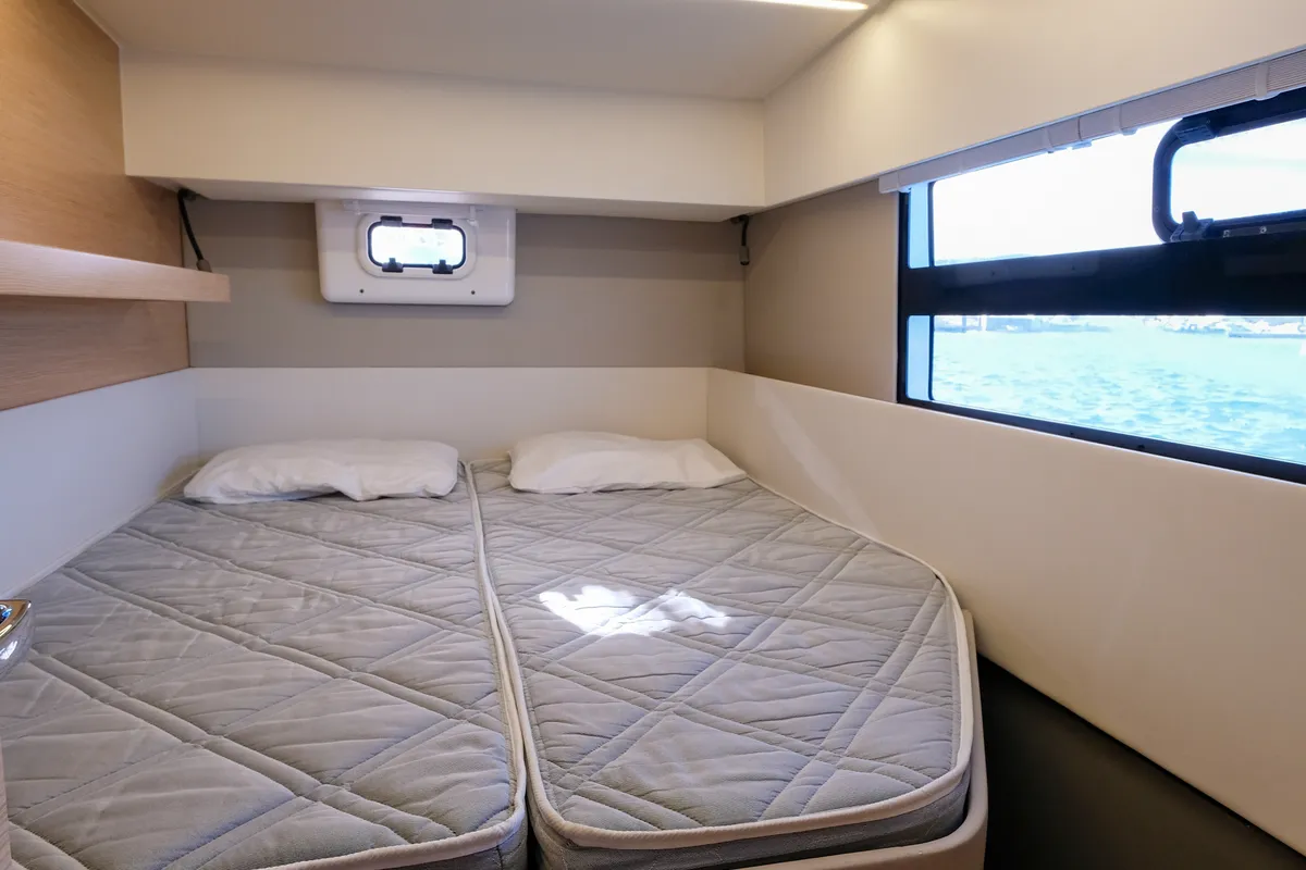 Cabin on Grelots, a Nautitech 40 Open catamaran at Hyères, France
