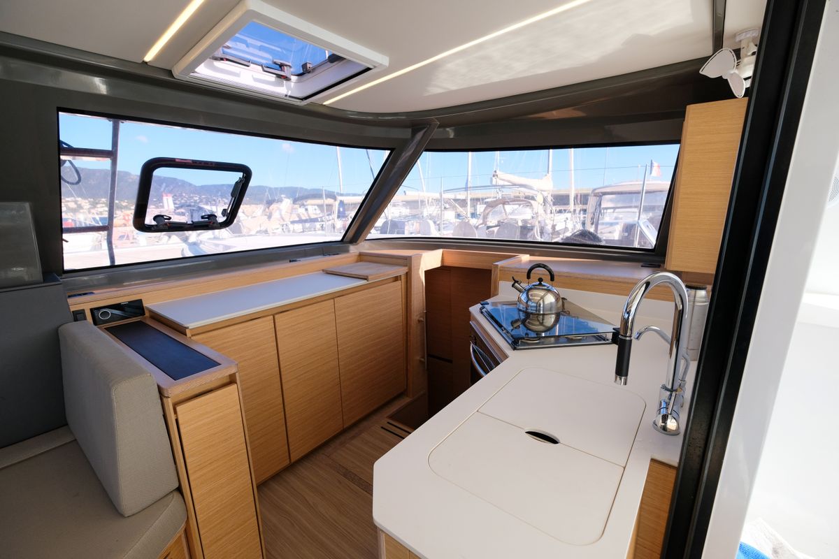 Galley of Grelots, a Nautitech 40 Open catamaran at Hyères, France