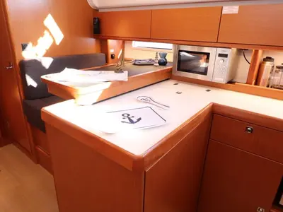 Galley of Euphoria, a Bavaria Cruiser 51 sailboat at Castellammare di Stabia, Italy