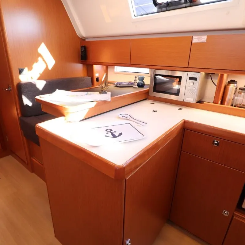 Galley of Euphoria, a Bavaria Cruiser 51 sailboat at Castellammare di Stabia, Italy