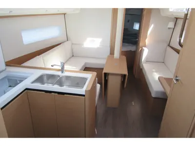 Galley of Euforica, a Jeanneau Sun Odyssey 380 sailboat at San Vincenzo, Italy