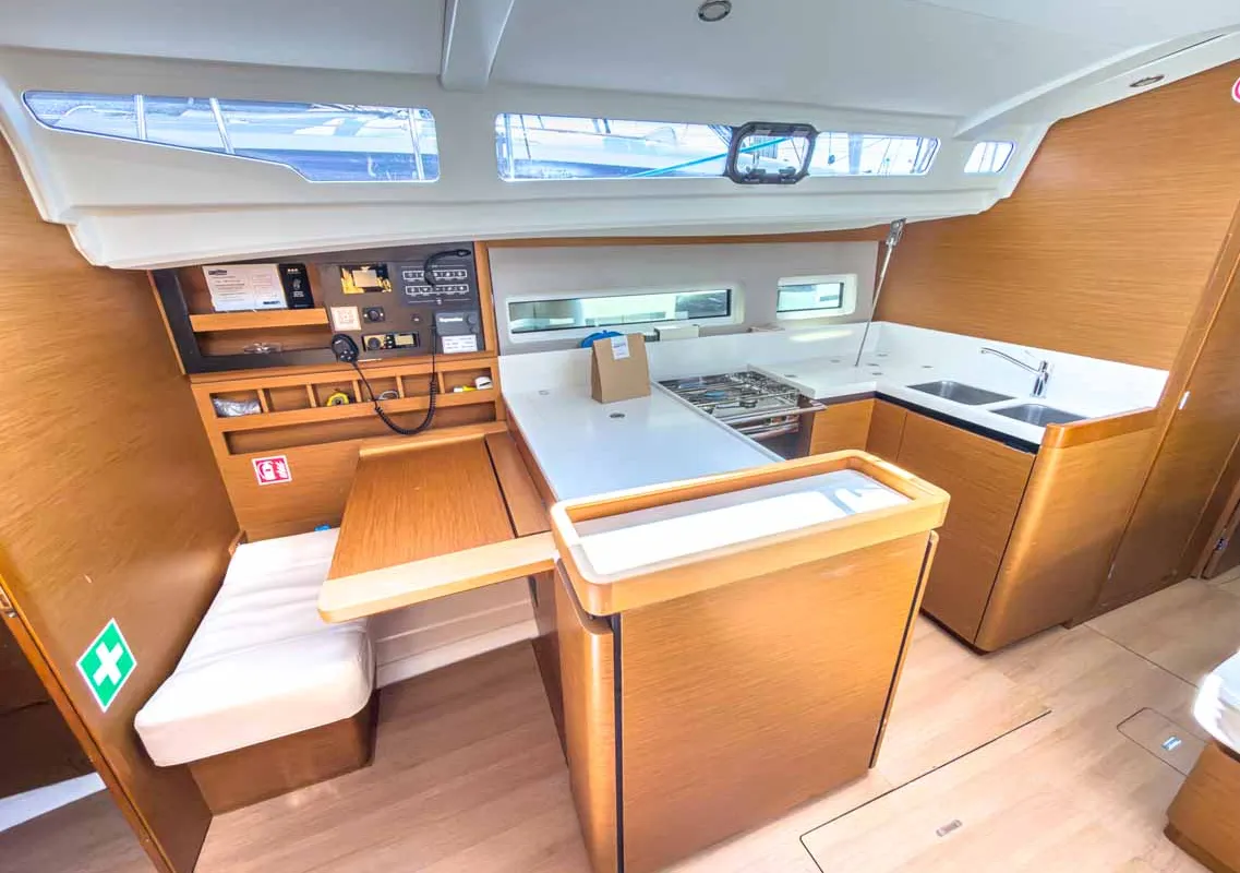 Galley of Sigma Kiss, a Jeanneau Sun Odyssey 440 sailboat at Grad Pula, Croatia