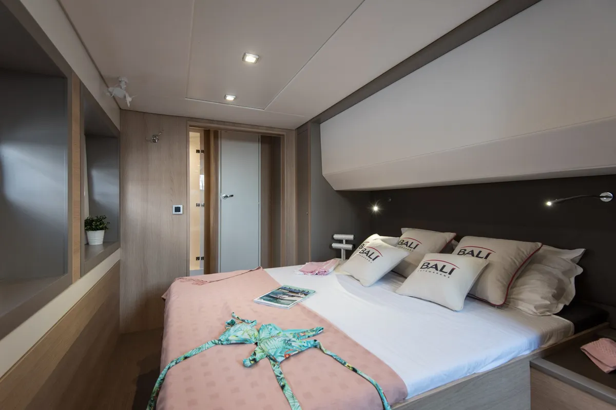 Cabin on Virginia, a Bali 5.4 catamaran at Olbia, Italy