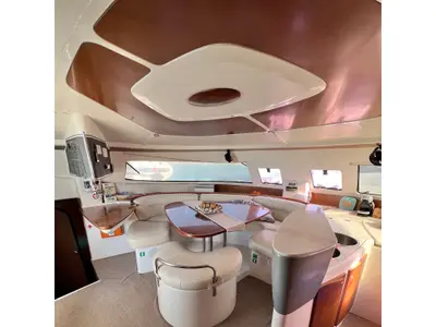 Salon of Vetrogon, a Fountaine Pajot Bahia 46 catamaran at Mykonos, Greece