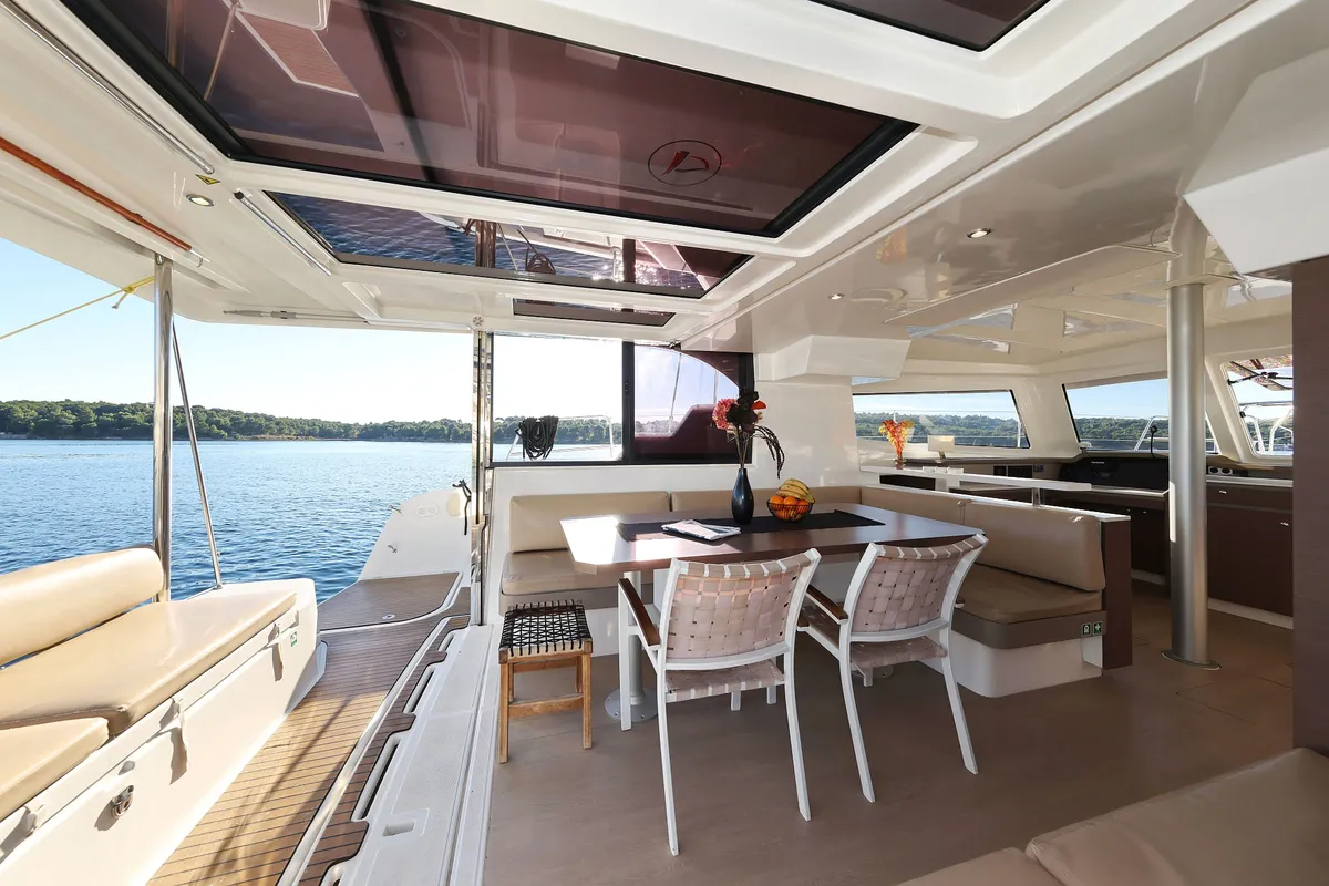 Viola, a Bali Catspace catamaran at Grad Šibenik, Croatia