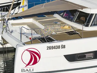 Viola, a Bali Catspace catamaran at Grad Šibenik, Croatia