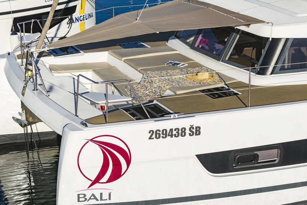Viola, a Bali Catspace catamaran at Grad Šibenik, Croatia