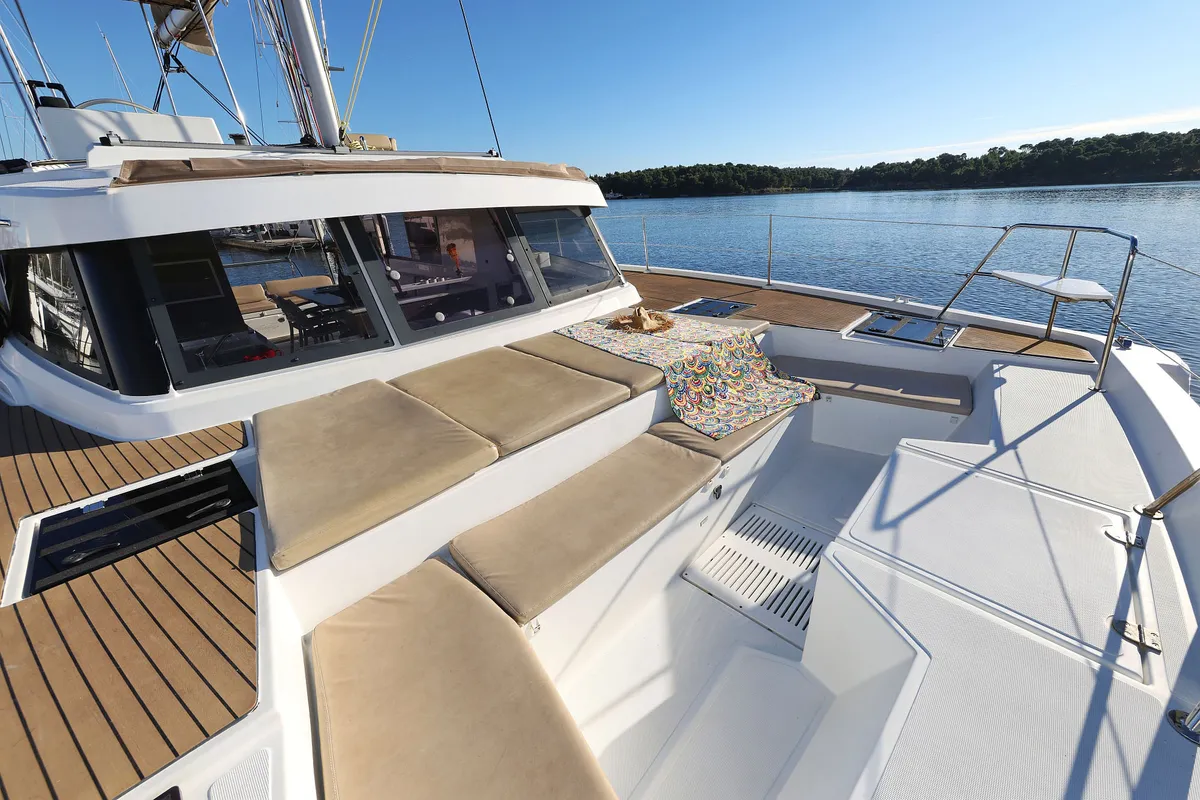 Viola, a Bali Catspace catamaran at Grad Šibenik, Croatia