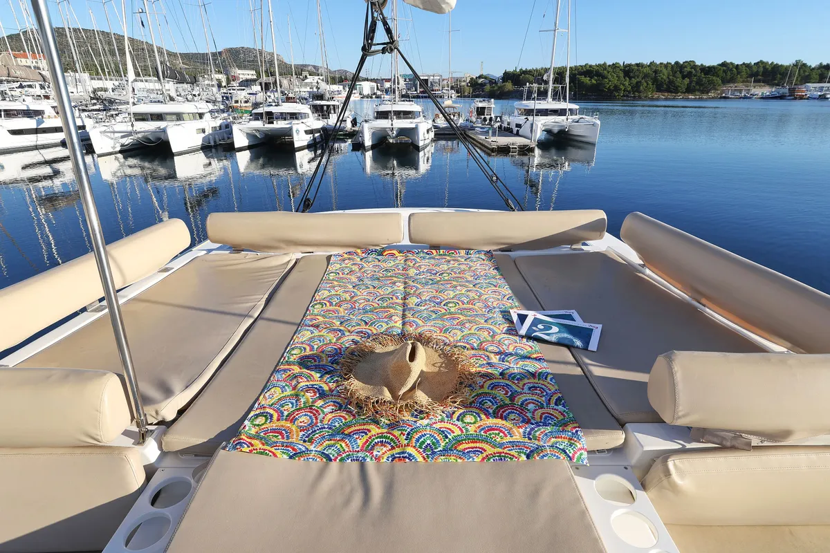 Viola, a Bali Catspace catamaran at Grad Šibenik, Croatia