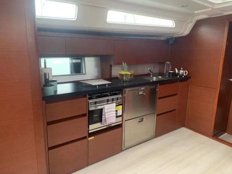 Galley of Aktea, a Hanse 508 sailboat at Lavrion, Greece