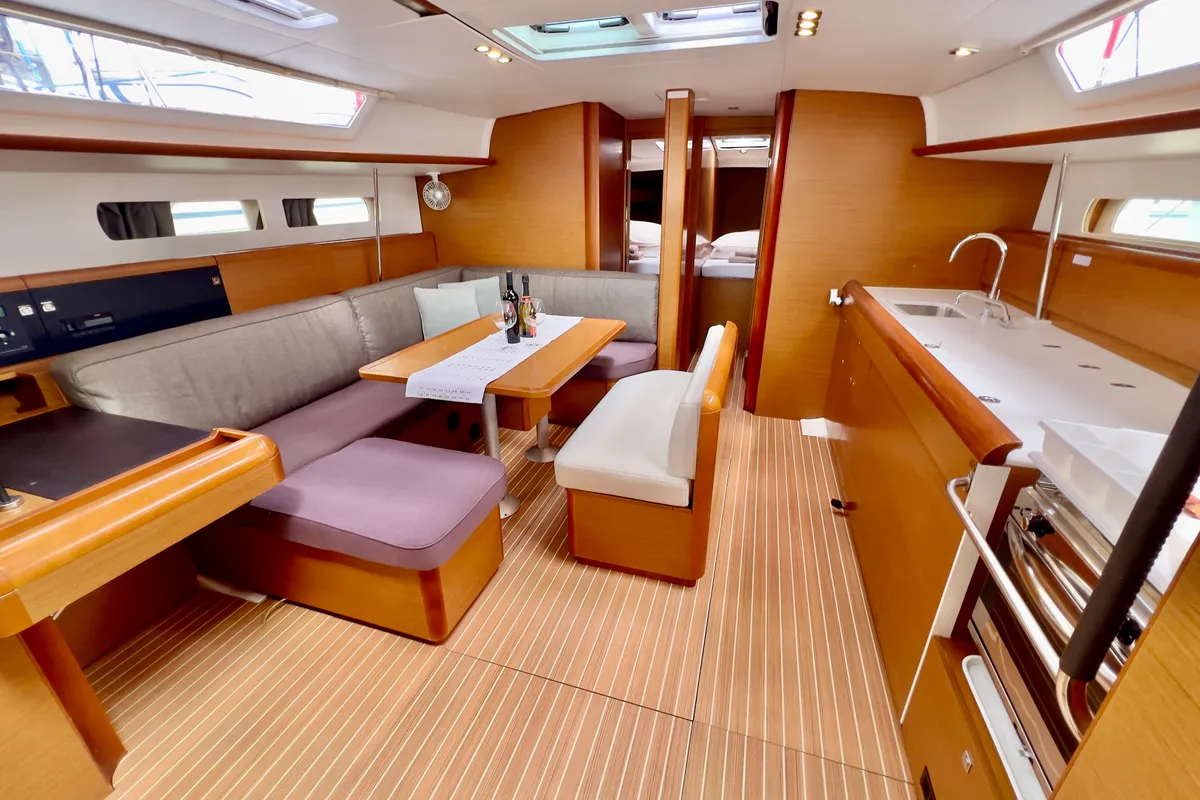 Malin II, a Jeanneau Sun Odyssey 479 sailboat at Seget Donji, Croatia