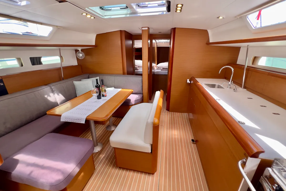 Malin II, a Jeanneau Sun Odyssey 479 sailboat at Seget Donji, Croatia