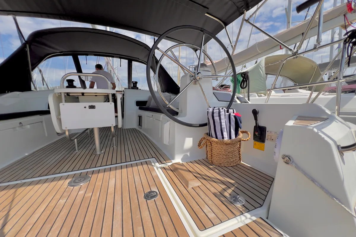 Malin II, a Jeanneau Sun Odyssey 479 sailboat at Seget Donji, Croatia