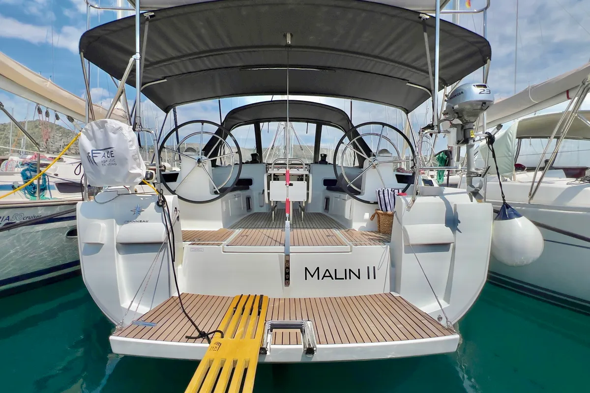 Malin II, a Jeanneau Sun Odyssey 479 sailboat at Seget Donji, Croatia