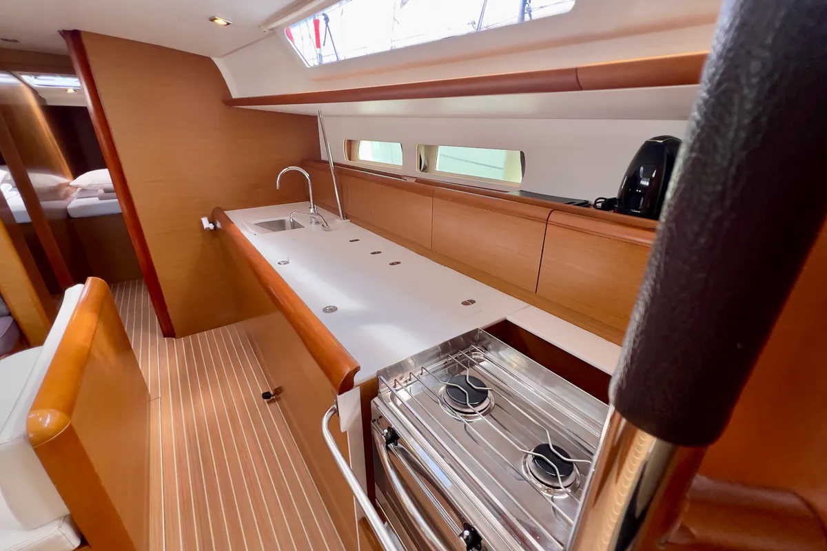 Malin II, a Jeanneau Sun Odyssey 479 sailboat at Seget Donji, Croatia