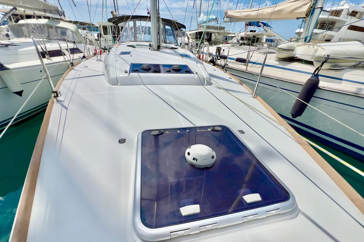 Malin II, a Jeanneau Sun Odyssey 479 sailboat at Seget Donji, Croatia