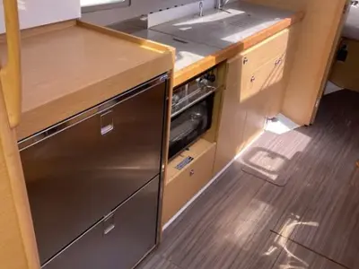 Galley of Maestro, a Dufour 390 GL sailboat at Municipal Unit of Apollonioi, Greece