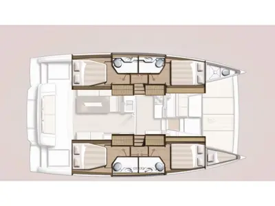 Floor plan of Emilia, a Bali 4.2 catamaran at Municipal Unit of Lefkada, Greece