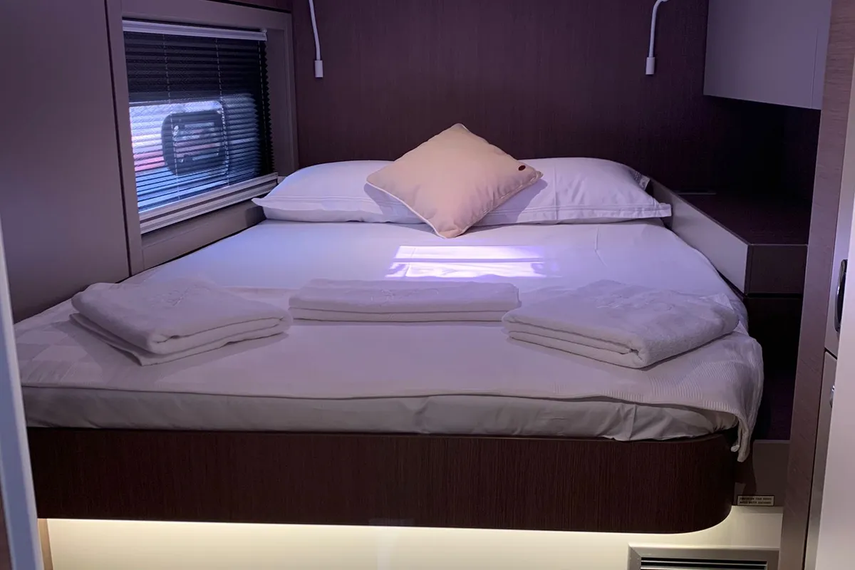 Cabin on Ani Yasa, a Bali 4.6 catamaran at Fethiye, Turkey