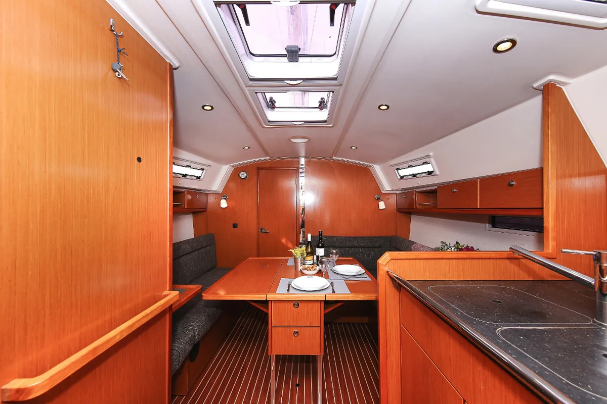 Salon of Wilma, a Bavaria Cruiser 36 sailboat at Grad Pula, Croatia